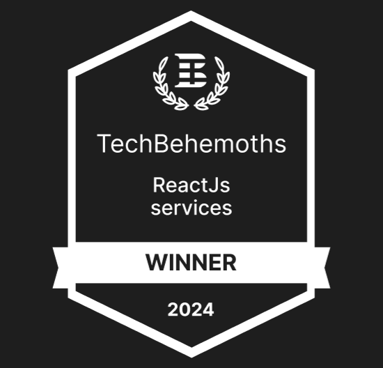 TechBehemoths 2024 winner badge — ReactJS services