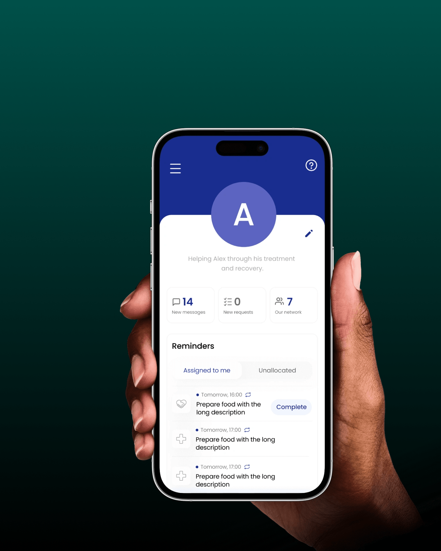 Digital Healthcare at Home — patient-network mobile app