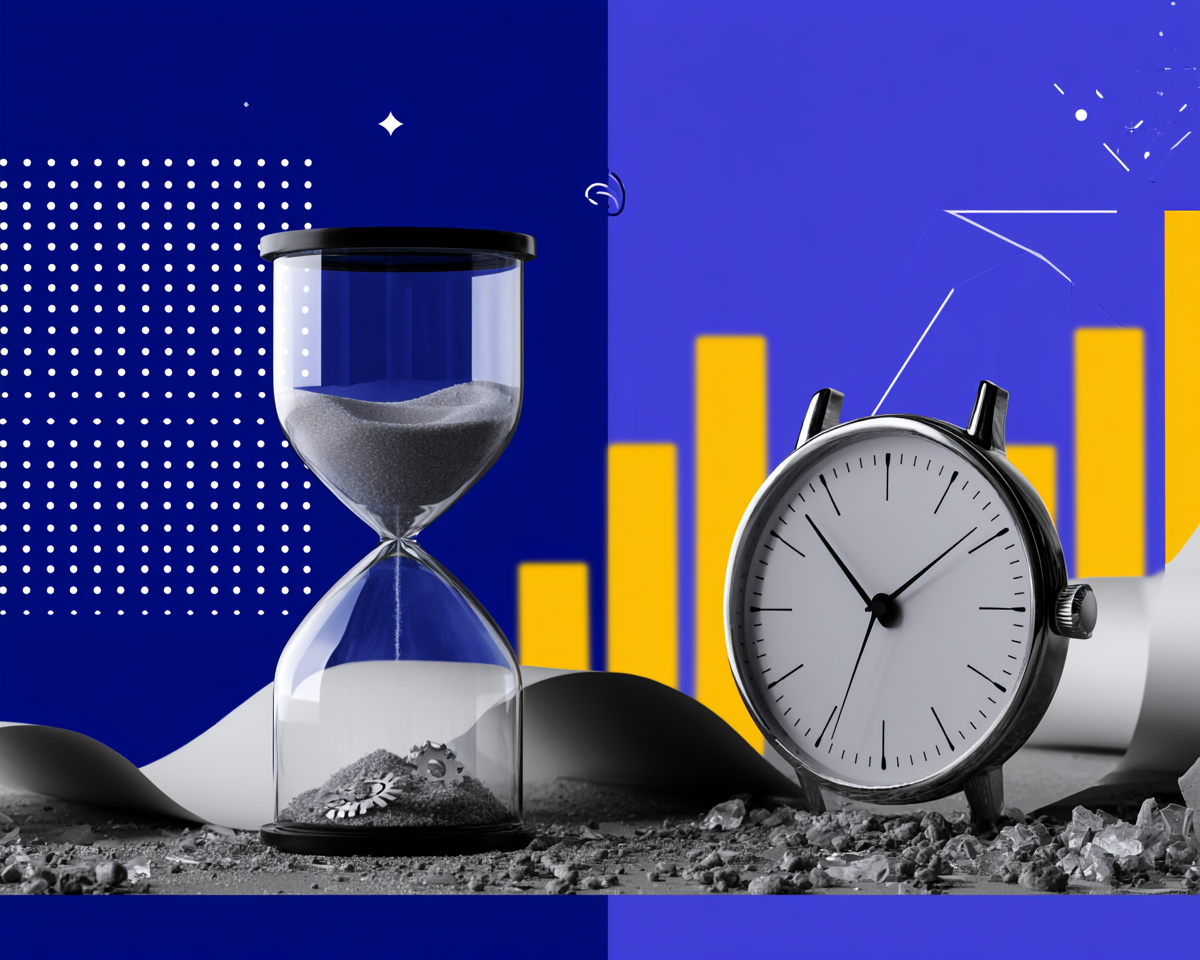 Hourglass and clock over chart — a 10-minute FHIR primer